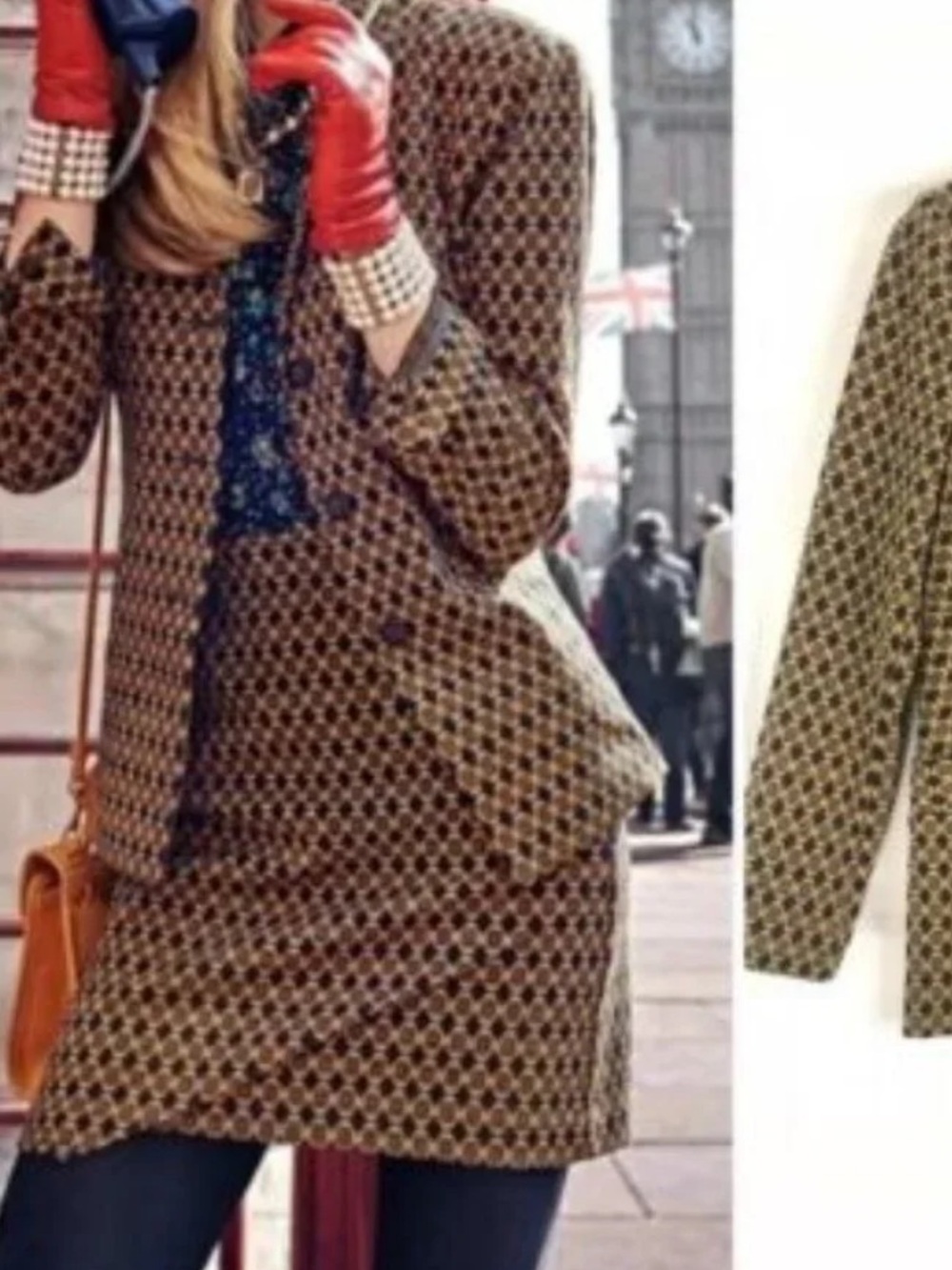 CAbi Kensington Proper 2-Piece Jacket & Skirt Suit Geometric Print Sz Medium NWT